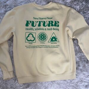 H&M Yellow Graphic Sweatshirt Medium